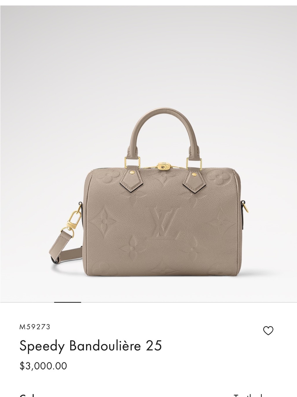 Louis Vuitton Taupe Speedy Bandoulière 25 Crossbody Satchel